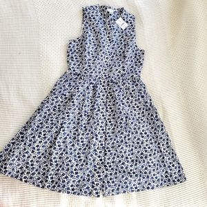 Blue and white floral J. Crew sleeveless dress